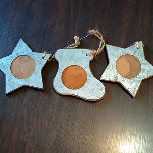 Christmas Ornament  Framese Set 3 details  gorgeous decorative  stars  with boot